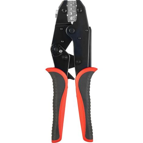 Mophorn Pinza Crimpatrice a Cricchetto per Cavi 0,25-6 mm², Strumento Ergonomico con Marcature Metriche e AWG, Sgancio Rapido e Pressione Regolabile, Adatta a Vari Terminali (1/5)