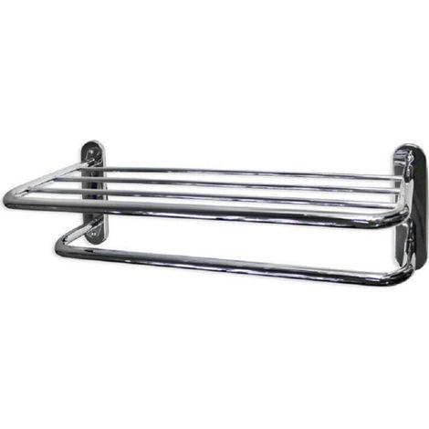 YMYNY Cleafe - Porte-serviettes de salle de bain à double étagère en acier 52818 - (1/2)
