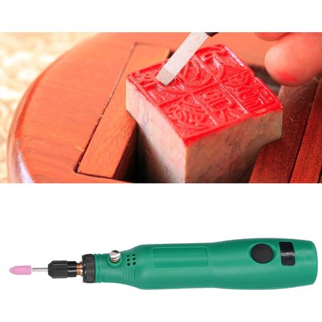 Ensemble d'outils rotatifs sans fil, mini meuleuse électrique, polisseuse rechargeable à vitesse réglable, machine à graver le jade à partir de racines (1/5)