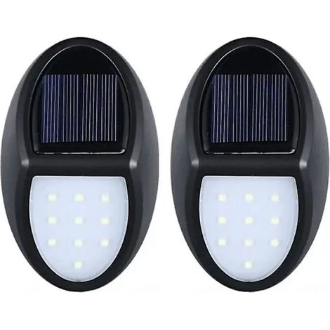 Applique Murale Solaire - Détecteur De Mouvement - Étanche IP65 - 10 LED Blanc - Pour Clôture Ou Allée - Lot De 2