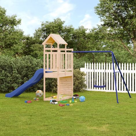 Aire de jeux d'extérieur,Maisonnette de jeu,Maison enfant bois de pin massif BDXN27665 (1/5)