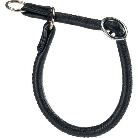 Ferplast VOGUE CS Halbwürgehalsband aus Leder für Hunde, Größe 10/40 – A: 40 cm – B: Ø 10 mm – Schwarz (1/2)