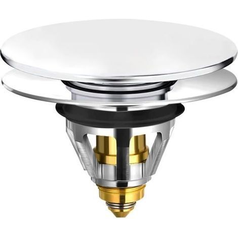 Bonde de lavabo Universelle Pop Up avec Filtre Anti-Clogging, bonde pour évier de Cuisine (34-38mm Grand Panneau) (1/5)