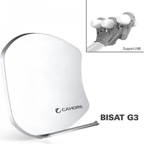 Parabole Multisatellite - CAHORS - G3A - Support 3 LNB - Réception Multi-Satellite - Haute Performance
