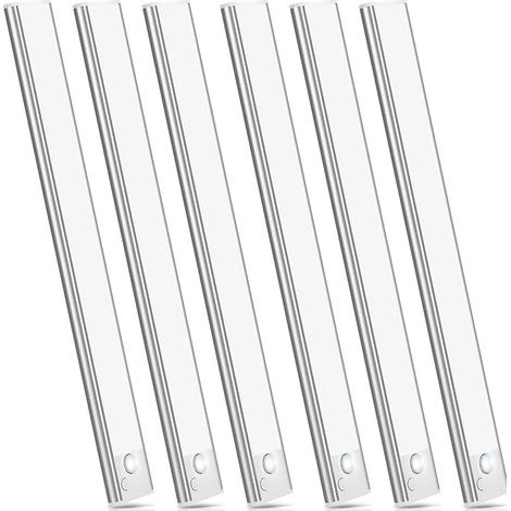 Warmweiß 30CM 6 Stück Unterbauleuchte Küche LED Schrankbeleuchtung Bewegungsmelder Lampe Akku Beleuchtung Licht Batterie Schrank Leuchte Slim Bright Schranklicht Lichtleiste Kabellos Leiste Aufladbar (1/5)