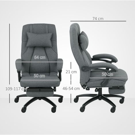 Drehbarer Massagesessel für Büro, USB, neigbar, Dunkelgrau HAVRYA (1/3)