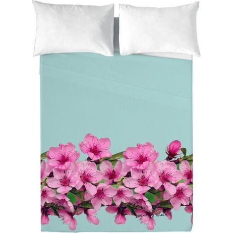 Parure de drap - Devota & Lomba - Flor Almendro - 160x270 cm - 1 taie d'oreiller - Coton naturel (1/2)