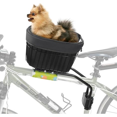 Dog Bike Basket, Bike Basket for Dogs with Seat Belt, Mountain Bike, Shopping Basket, Portable, Travel Bag for Small Dogs, Cats and Other Pets (1/5)