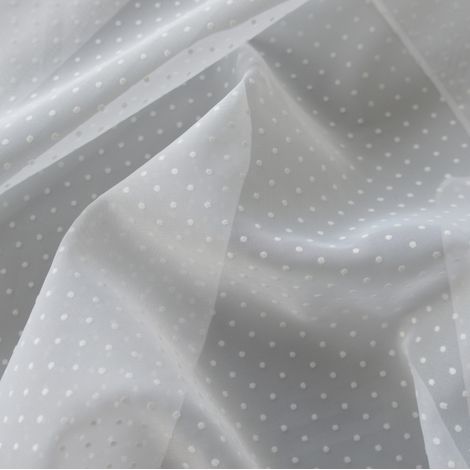Tissu en voile à plumetis Blanc 150 cm