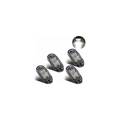 Feux de Gabarit Latéraux Feux De Dégagement LED pour 12V 24V Universel Remorque Camion Lorry Caravan Bus (4pcs Blanc) (1/4)