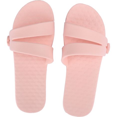 Pantoufles d'été non glissantes pour douche, antidérapantes pour salle de bain, chaussons de sol portables pour maison hôtel, rose taille M (37-38)