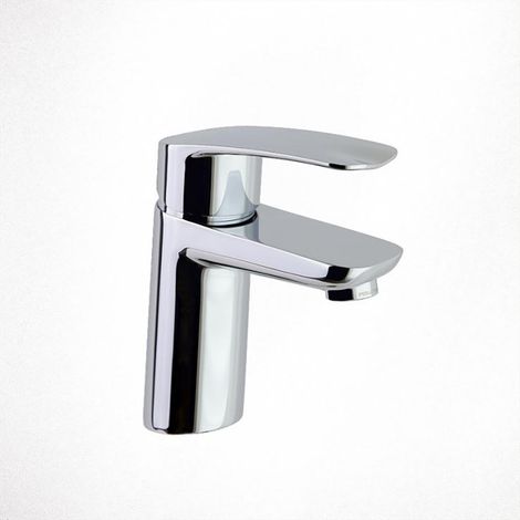 Ramon Soler - Grifo de Lavabo Monomando Inclinado Cromado con Sistema C3 de Ahorro de Agua y Apertura en Frío con Válvula Automática Serie New Fly (1/5)