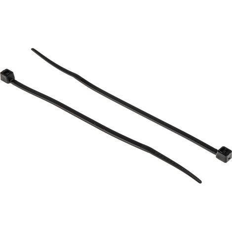 Serre-câble RS PRO Noir en Nylon 66, 100mm x 2,5 mm ( Prix pour Sachet de 100 )