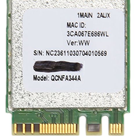 Adaptateur réseau sans fil double bande NGFF 2,4/5 GHz 1200 Mbps Gigabit 802.11ac intégré et Bluetooth 4.1 (QCNFA344A). (1/5)
