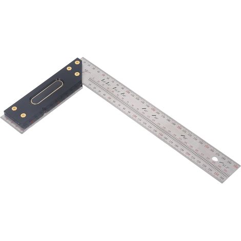 Règle de mesure en L en acier inoxydable de haute précision, équerre de charpentier, règle de menuisier, règle de charpenterie 300 mm (1/5)