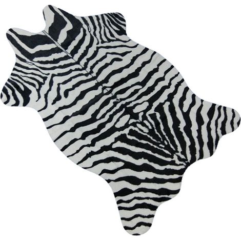 Tapis Imprimé Vache Zèbre - Microfibre Douce avec Dos en Latex Antidérapant - Décoration Intérieure Salon Chambre Bureau - 110 x 75 cm (1/4)