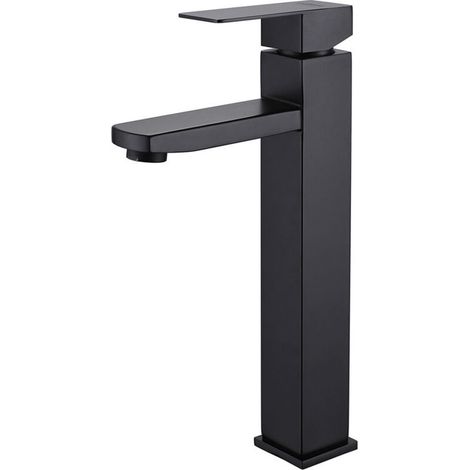 Black Bathroom Faucet Square Sink Mixer Hot and Cold Water Faucet Bathroom Mixer Stainless Steel(Without water inlet hose) (1/5)