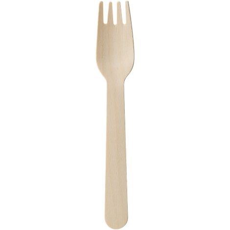 Fourchette en bois L 160 mm - Paquet de 100 - Maxiburo (1/2)