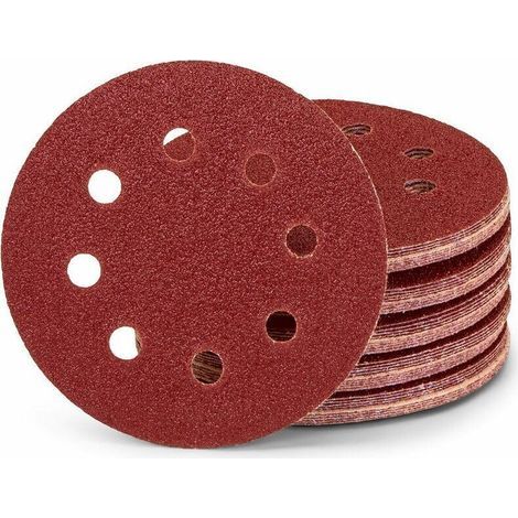 Disques abrasifs professionnels T-Audace – Lot de 50 pièces, Ø125 mm, grain 180, 8 trous, pour ponceuse excentrique (1/4)