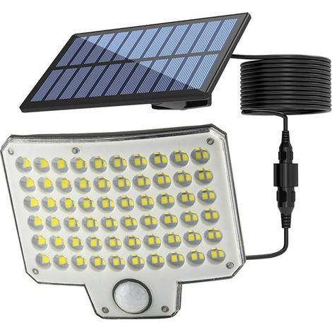 Projecteur solaire extérieur à détecteur de mouvement 240 LED, étanche IP44, pour la sécurité des murs et des jardins. (1/5)