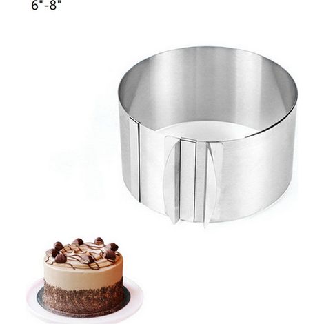 Moule à gâteau rond de 6 à 8 pouces, en acier inoxydable, pour la maison, le Restaurant, le café (1/5)