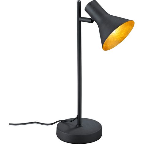 Lampada tavolo Studio Scrivania Asta e Diffusore Metallo Nero Oro Nina GD Trio (1/5)