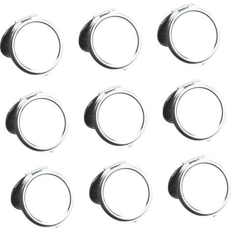 Lot de 10 Mini Miroirs De Maquillage Ronds Pliables en Métal Double Face Compact pour Voyage Et Usage Quotidien Femmes Et Filles (1/5)