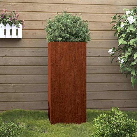 Jardinière 32x29x75 cm acier corten (1/5)