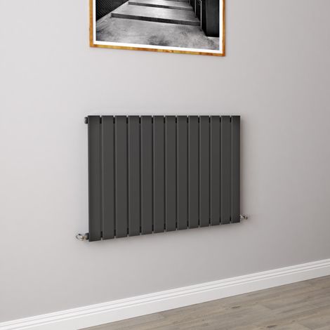 AICA Flat Panel Radiator Designer Central Heating Horizontal 600x884mm Single Anthracite