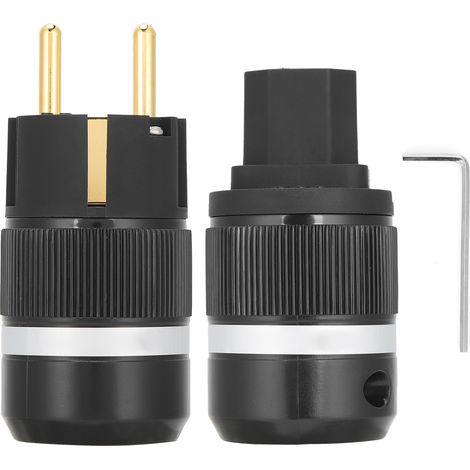 Prise secteur audio plaquée or 24K cuivre pur pour câble d'alimentation 100-250V (E100G/F100G) (1/5)