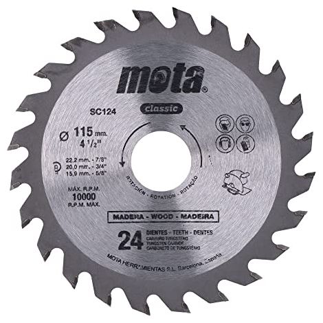 Lama per sega circolare Widia ø115mm 24 denti Clp18 Sc124p Mota (1/2)