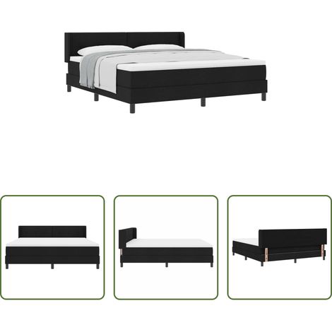 Matratze - Boxspringbett mit Matratze Schwarz 200 x 180 cm Stoff (1/5)