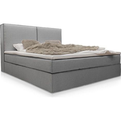 Letto a molle insacchettate Detroit - ciniglia - tessuto Grigio Lussuoso comfort di riposo con spazio di archiviazione e design elegante (1/3)