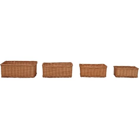 Maison Exclusive - Set Cestini Impilabili 4 pz Marroni in Salice (1/5)