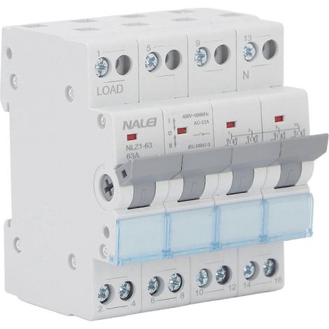 Commutateur de transfert manuel double alimentation 4P, montage sur rail DIN, verrouillage unilatéral, interconnexion (1/4)