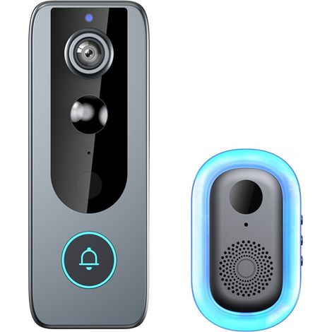 Sonnette vidéo intelligente sans fil avec audio bidirectionnel, vision nocturne et surveillance à distance (1/5)