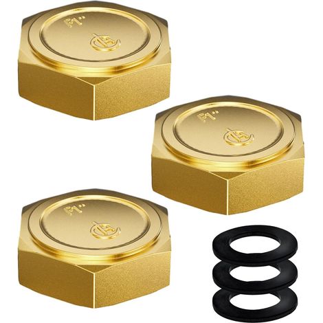 Réducteurs 1/4 à 3/8 Pouce en Laiton, Rallonge de Réduction avec Hexagone, Filetage Extérieur x Intérieur, pour la Conversion Tuyauterie(Lot 4) Capuchon Hexagonal Ig 1" (1/5)