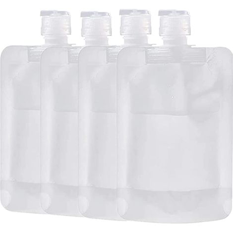 Pochettes de voyage vides et rechargeables, format coquille, pour lotion, shampoing, crème visage, savon pour les mains, masque à l'argile, lot de 4 (1/5)