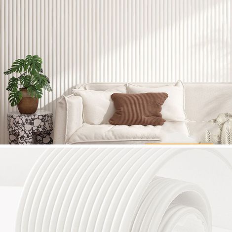 Rembourrage mural sécurisé pour enfants 40 x 200 cm – Bande anti-collision en mousse 3D – pour les crèches, chambres et les salons (1 rouleau, Blanc) (1/5)