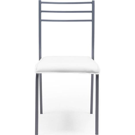 Silla de cocina PARIS asiento de pvc y estructura de metal METAL GRIS-PVC BLANCO (1/5)