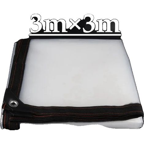 Bâche en PE, épaisseur de 0,12 mm, imperméable et coupe-vent, Épaisseur 0.12mm, 3x3m (1/2)