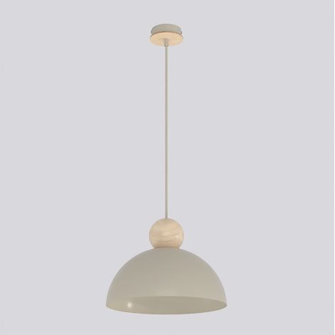 Lampada a sospensione Kaki in acciaio e legno mokka (1/5)