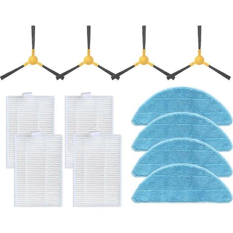 Aspirateur robot, brosse latérale, filtre HEPA, chiffons de nettoyage, essuie-tout