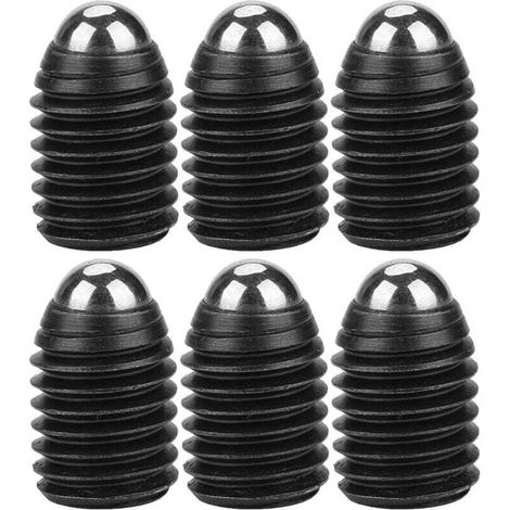Lot de 10 poussoirs à bille à ressort en acier au carbone, filetage hexagonal M12, vis de fixation, poussoir à bille en acier au carbone (M12 x 16) (1/4)
