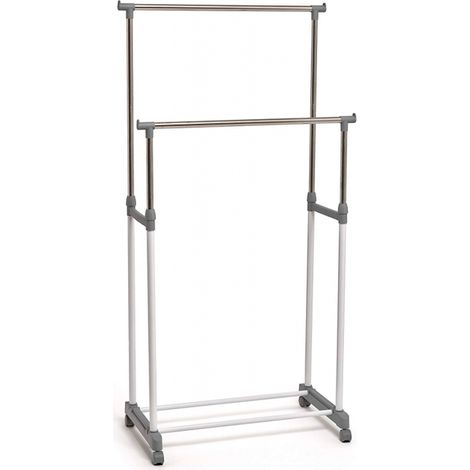 PERCHERO DOBLE CON RUEDAS 75 X 42 X 98-165 CM - 905015 (1/2)