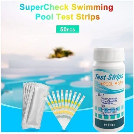 UlisemKit d'outils pour Papier Test,Test pour Piscine,Test de Qualité d'eau,Bandelettes de Test pour Piscine,Papier Test de Qualité d'eau sur Chlore, PH (1/5)