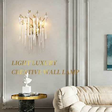 Elegante Kristall-Pendellampe Gold, Tropfen-Design mit Glasanhängern, E14 3-flammig für Esszimmer und Wohnzimmer