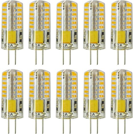 Lot de 10 ampoules LED G4 à culot JC bi-broches 3W AC/DC 12V, équivalent ampoules halogènes T3 20W-30W (1/5)