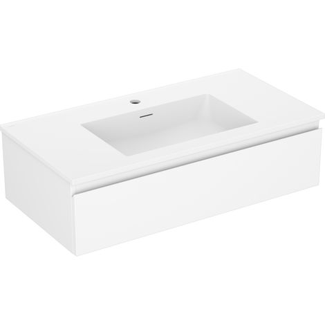 Mexen Orio mobiletto da bagno 90 cm con lavabo Otis, 1 cassetto, bianco opaco - 91A10-09023-1-BF01-W18M01 (1/5)