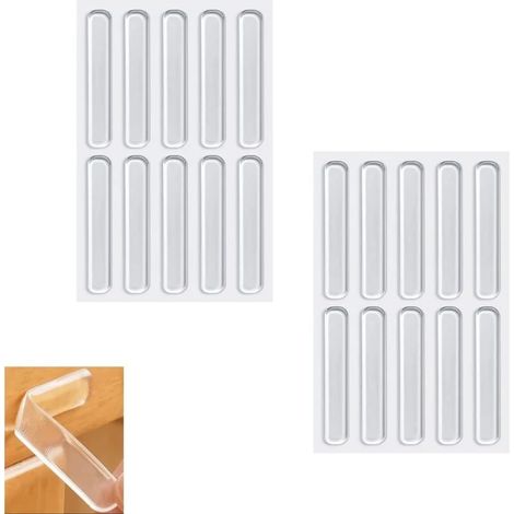 Bandes de protection autocollantes. 20 butoirs de porte transparents en silicone pour placards. Cuisine. Salle de bain. Bureau. (1/5)